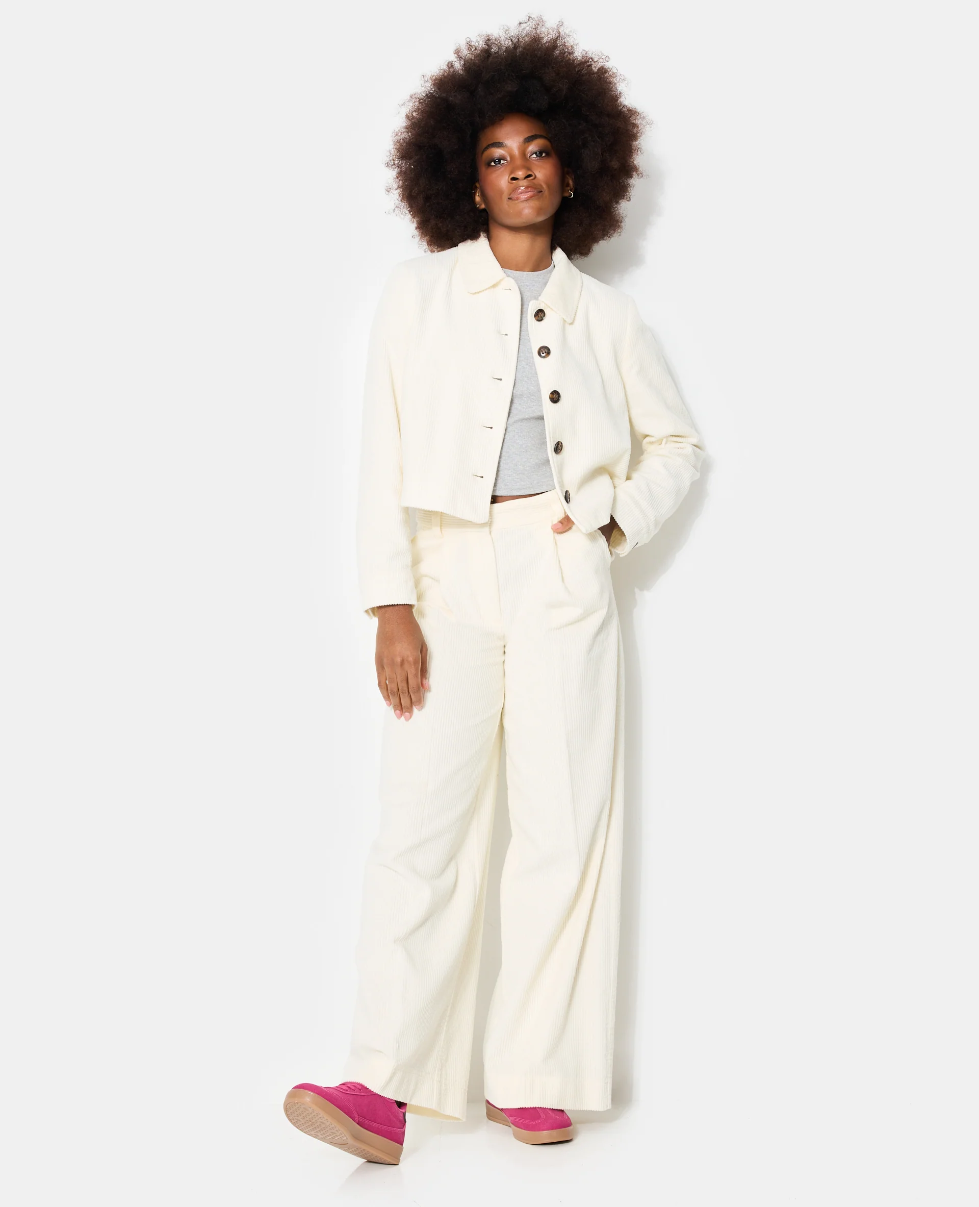 Veste droite et courte en velours - Image 3