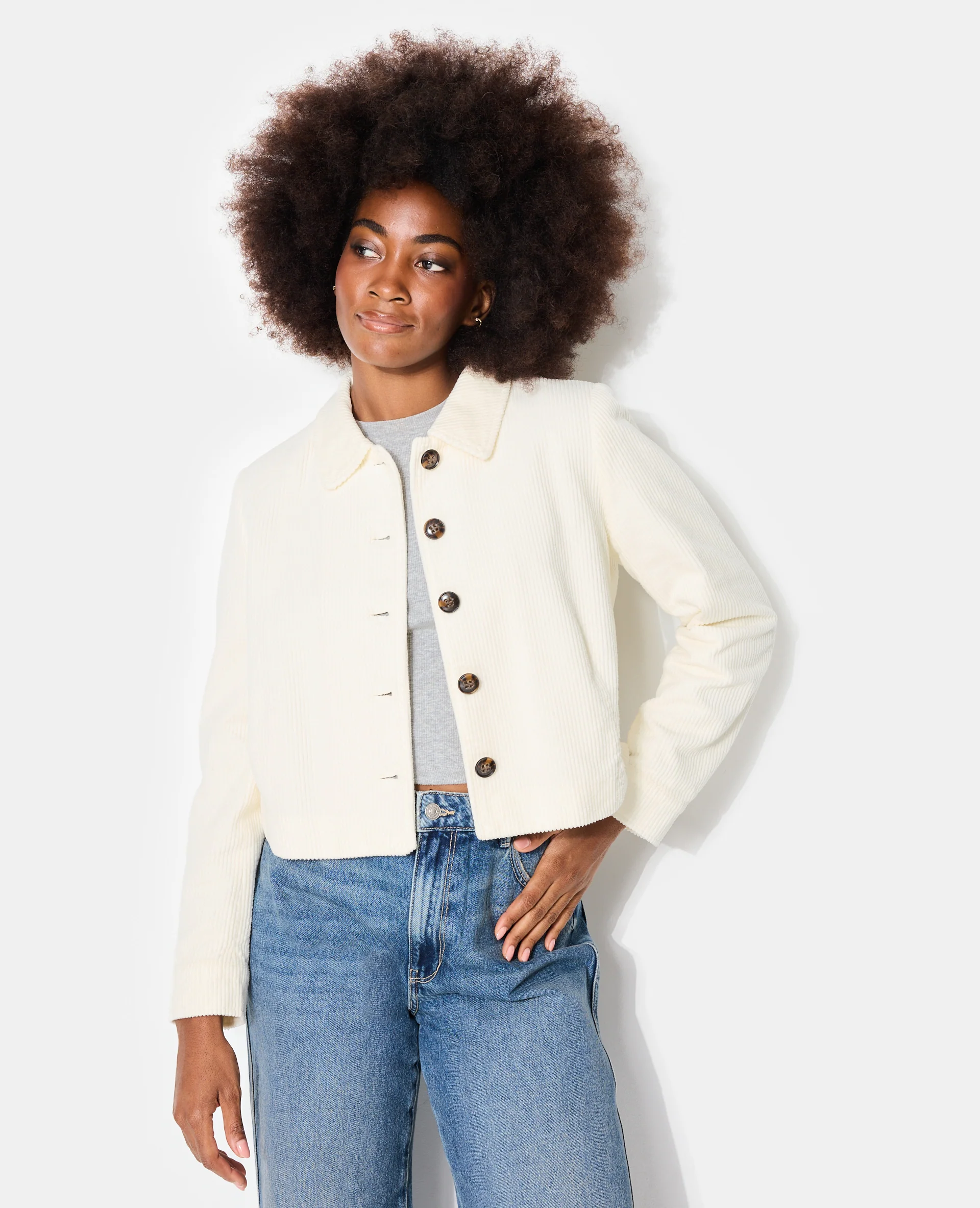 Veste droite et courte en velours - Image 5
