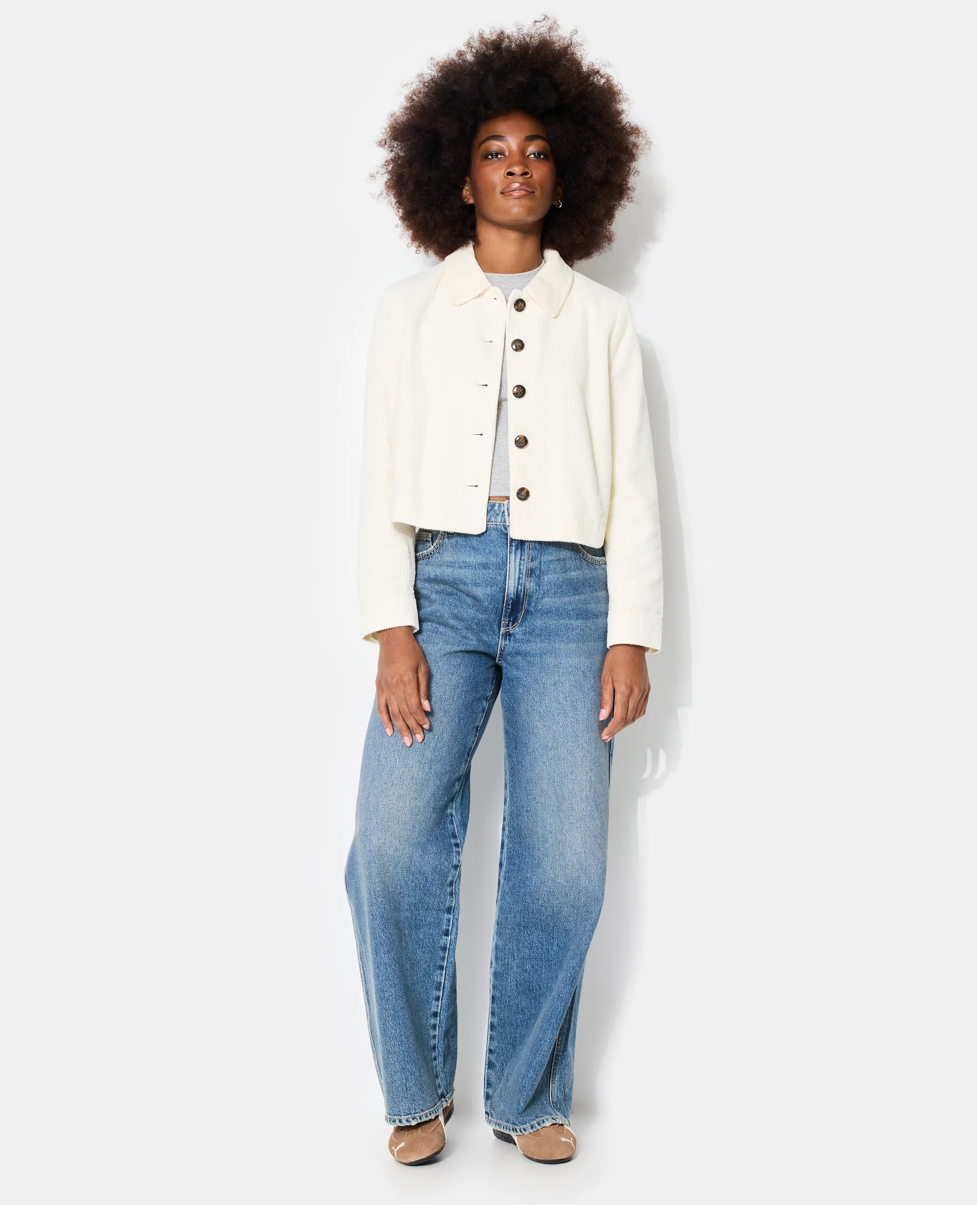 Veste droite et courte en velours - Image 7