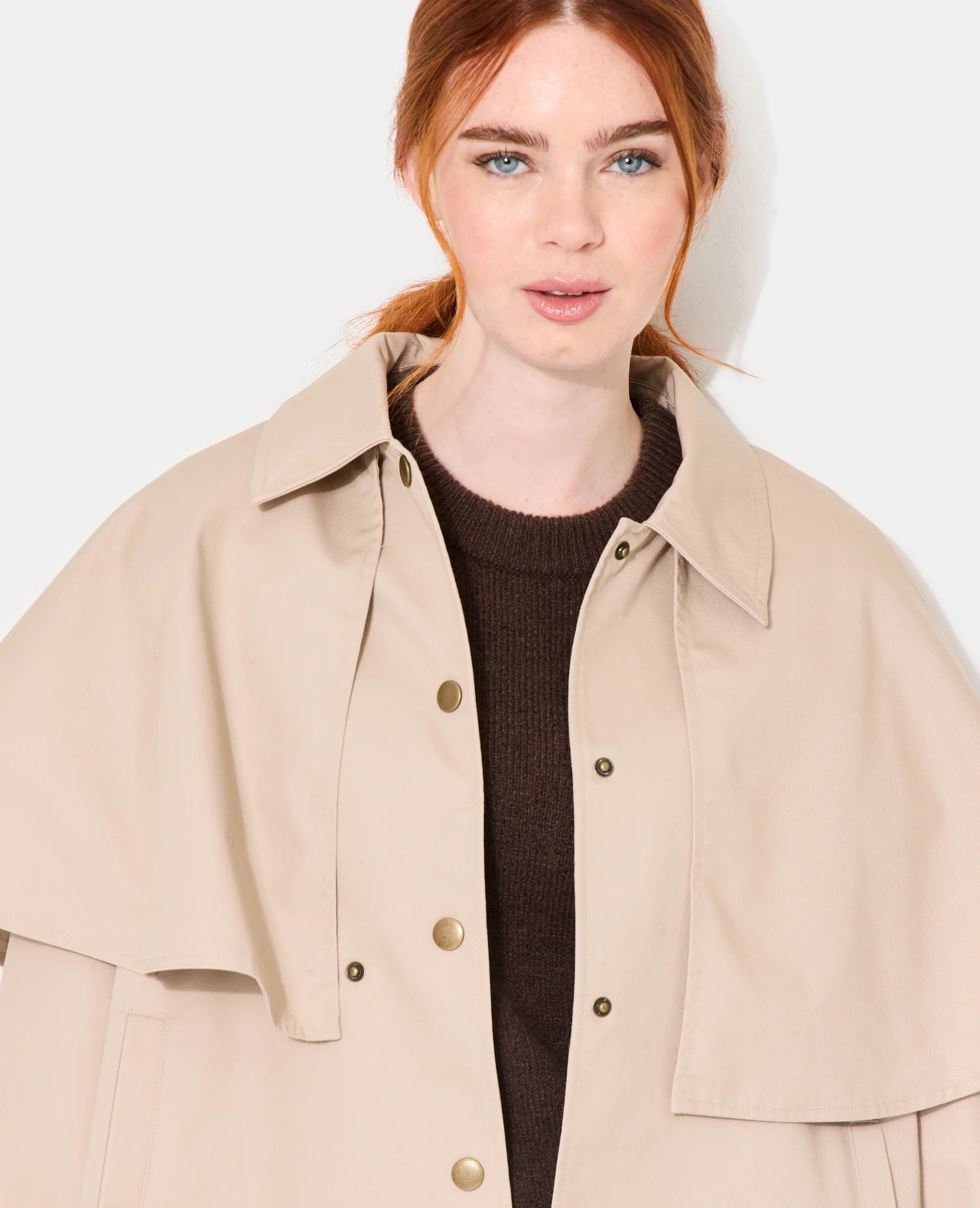 Veste effet trench avec cape - Image 3
