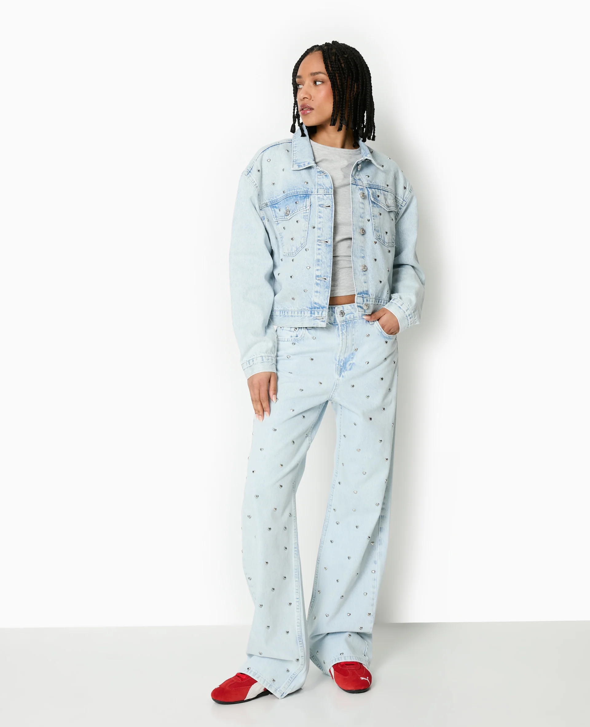 Veste en jean avec cœurs métalliques - Image 5