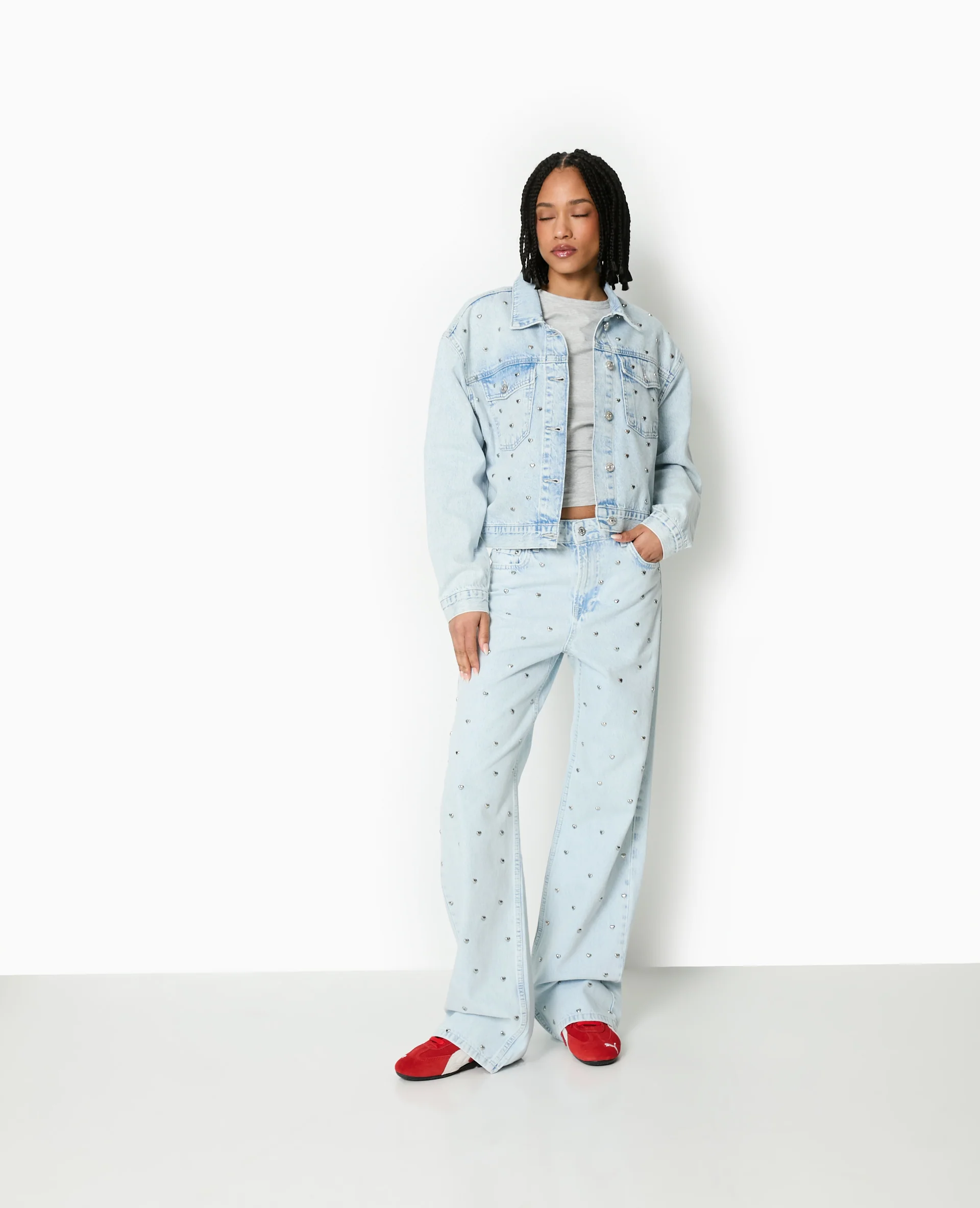 Veste en jean avec cœurs métalliques - Image 7