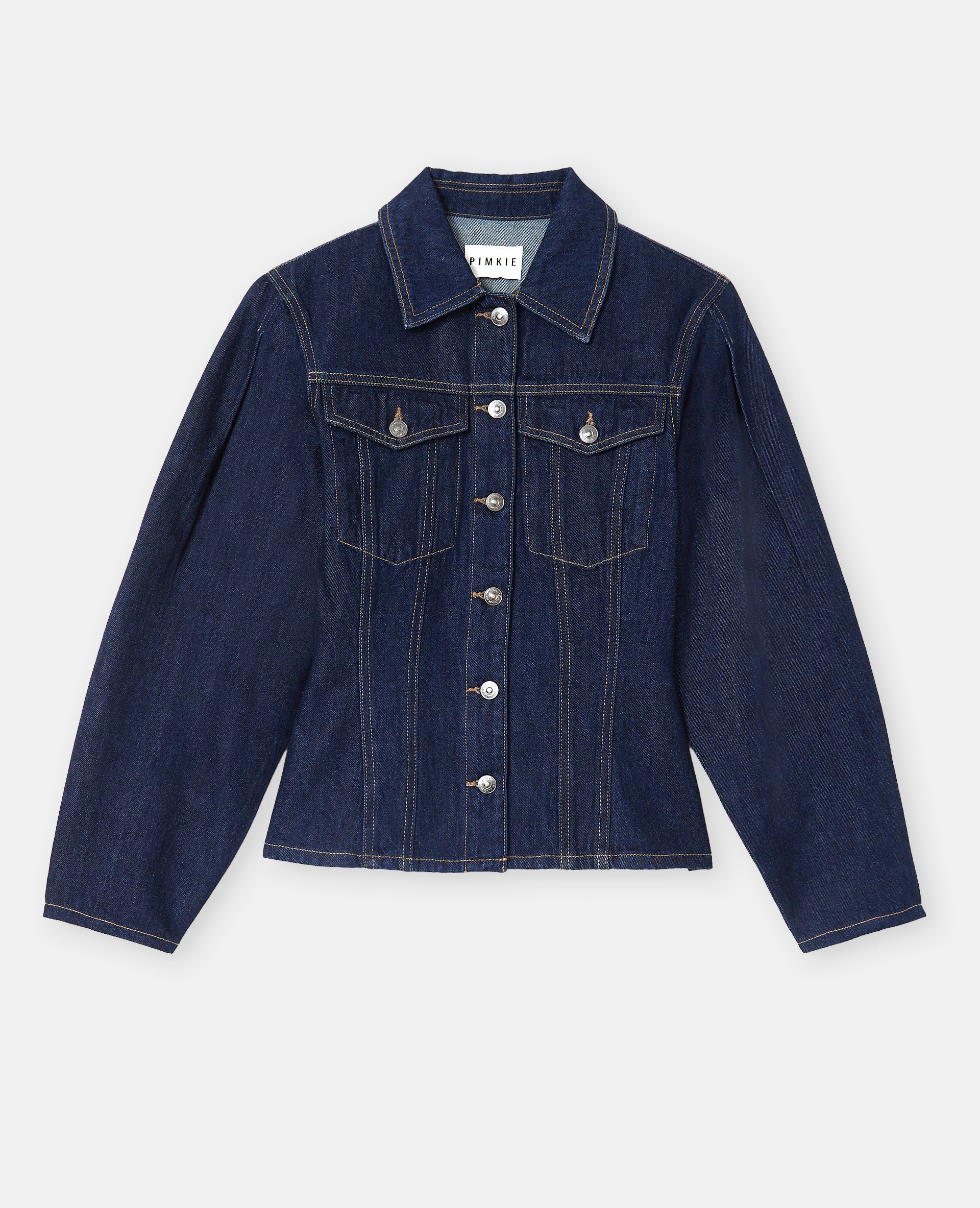 Veste en jean cintrée avec manches ballons - Image 4