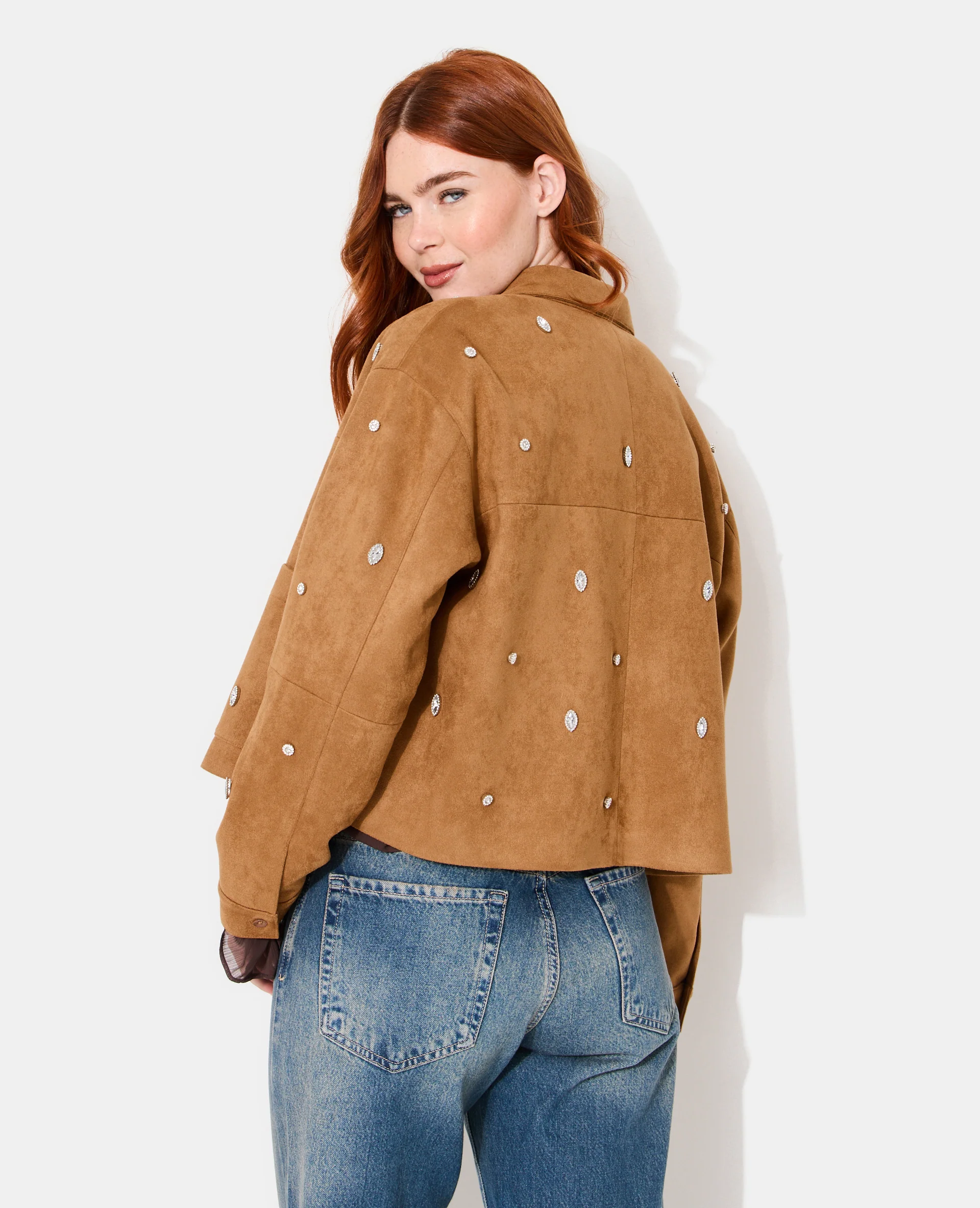 Veste en suédine avec strass - Image 6