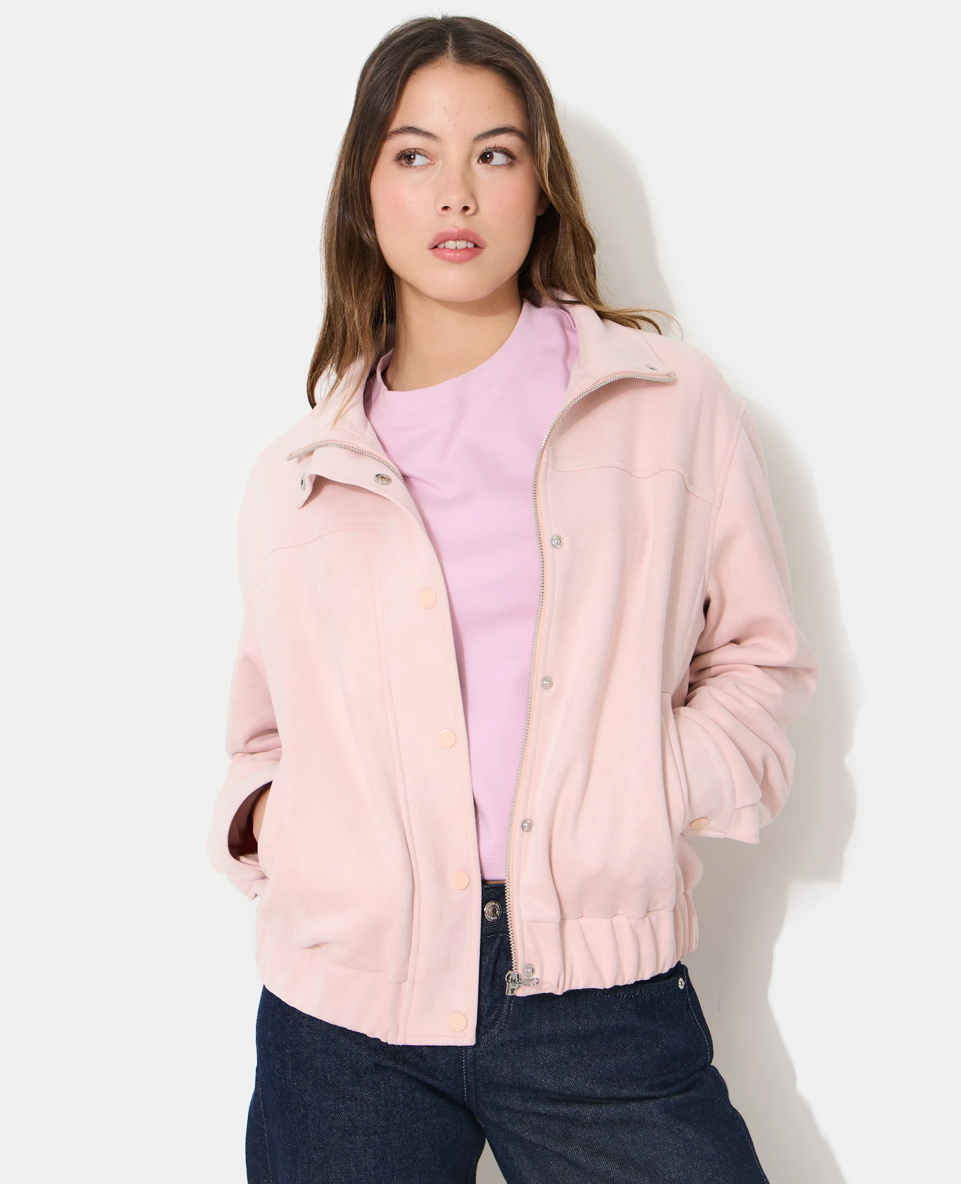 Veste en suédine col montant - Image 8