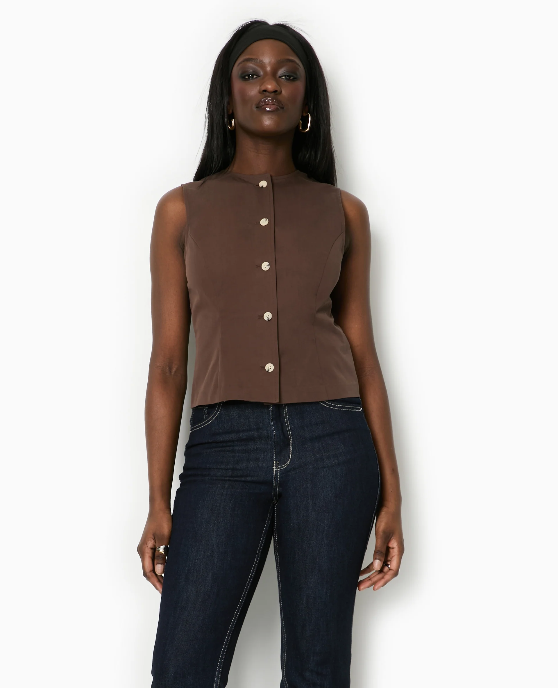 Veste sans manches avec boutons - Image 5