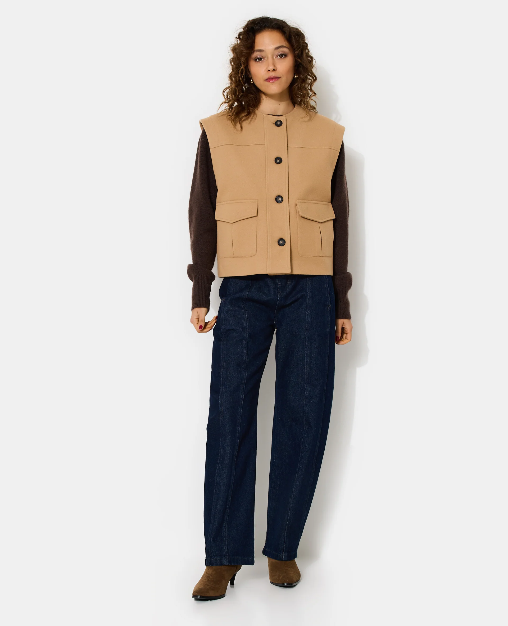 Veste sans manches effet drap de laine - Image 3