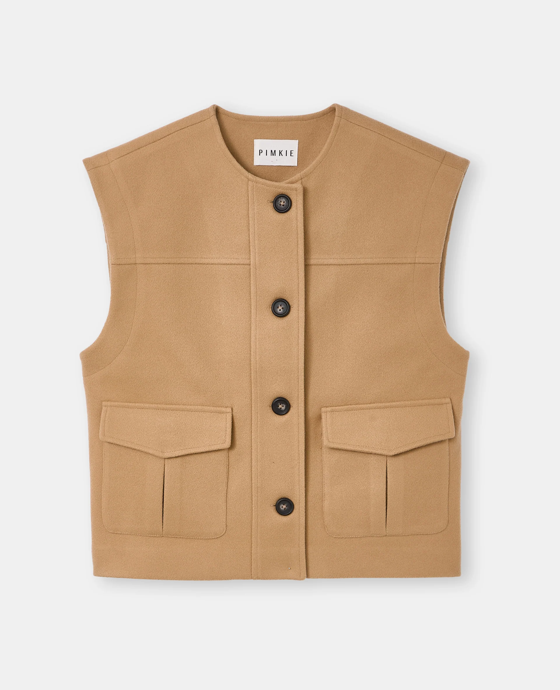 Veste sans manches effet drap de laine - Image 4