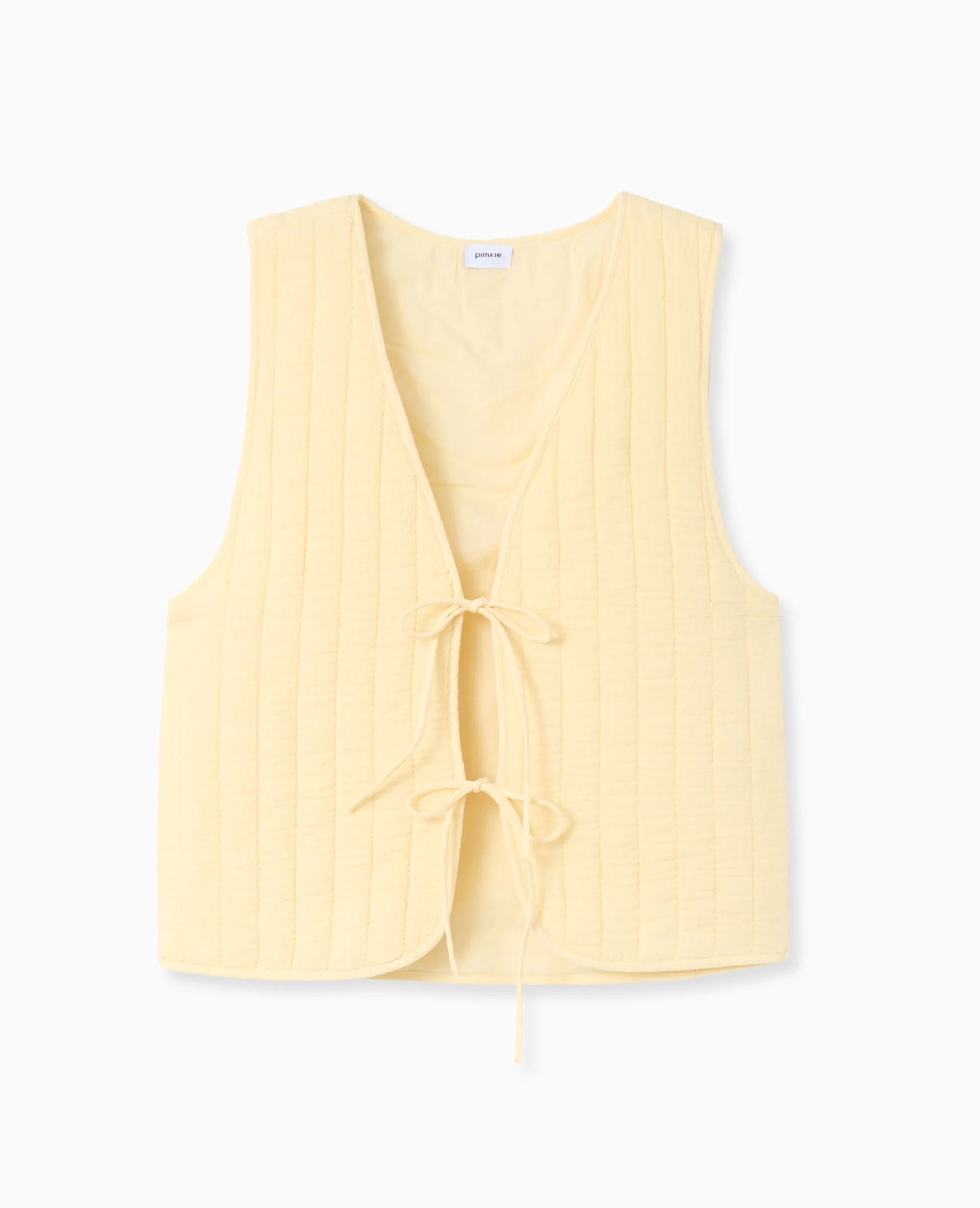 Veste sans manches en gaze de coton matelassée - Image 4