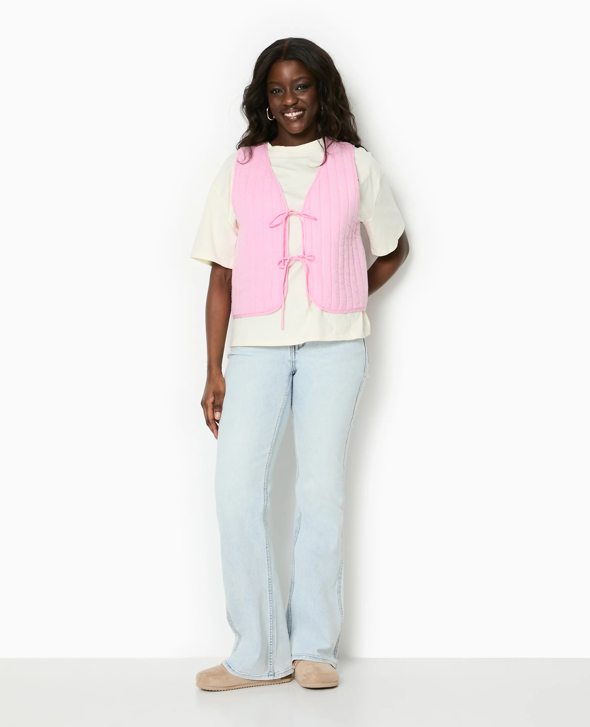 Veste sans manches en gaze de coton matelassée - Image 2