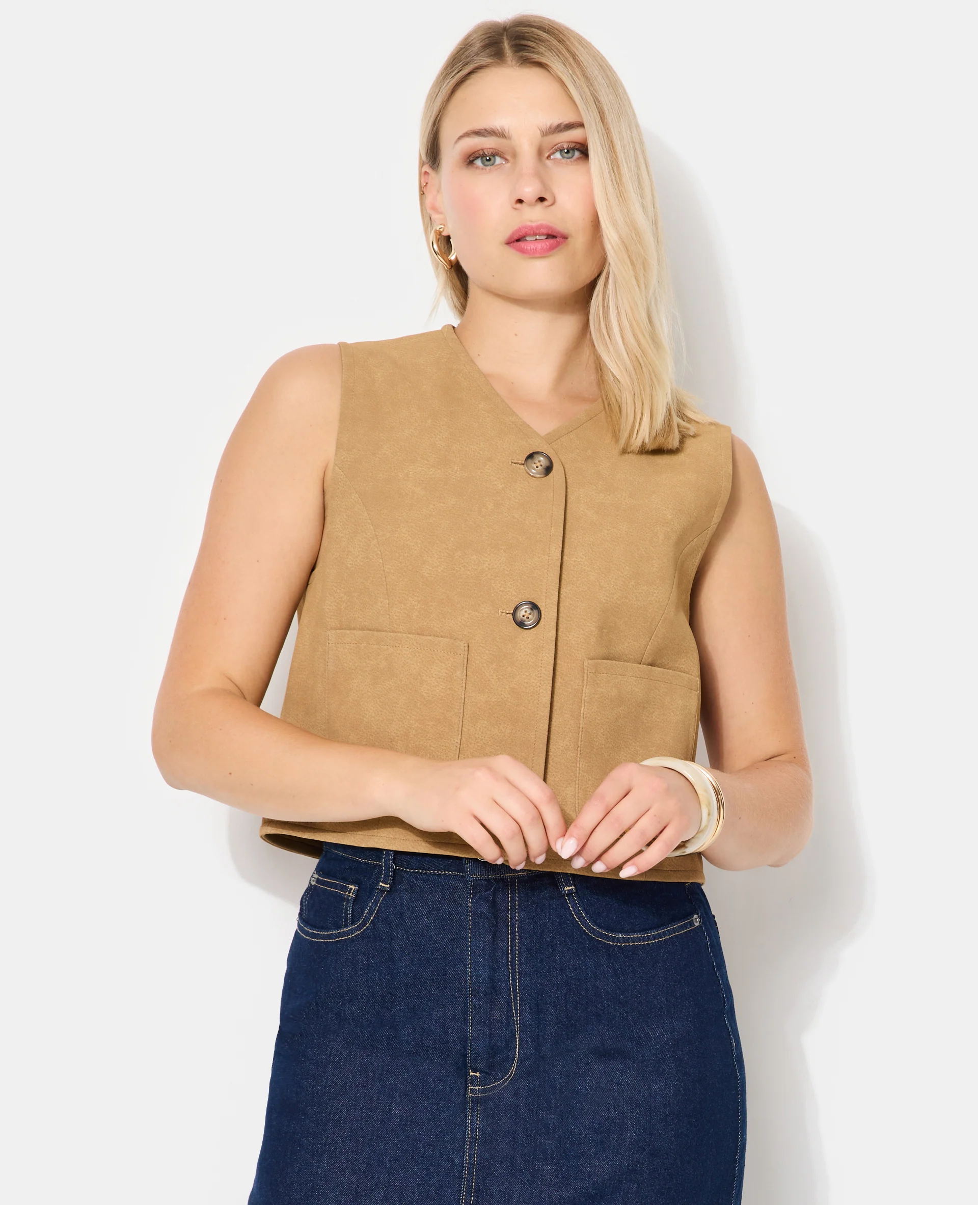 Veste sans manches en suédine - Image 5