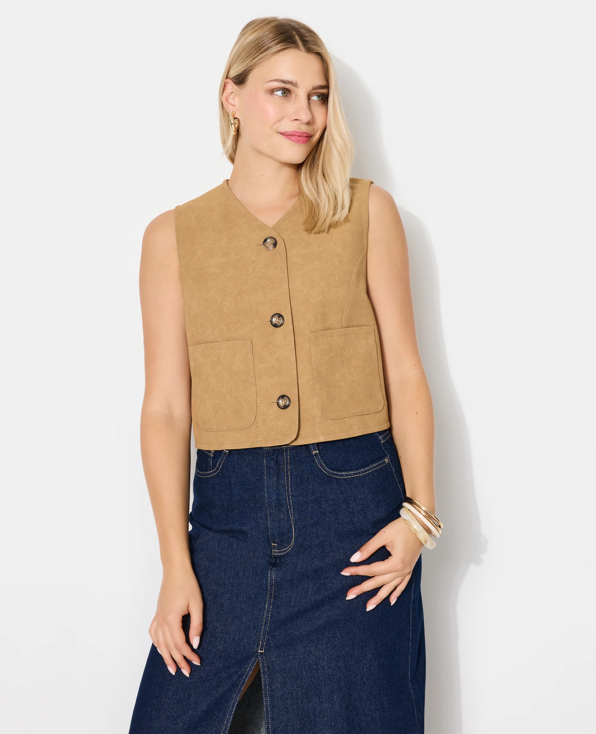 Veste sans manches en suédine - Image 7