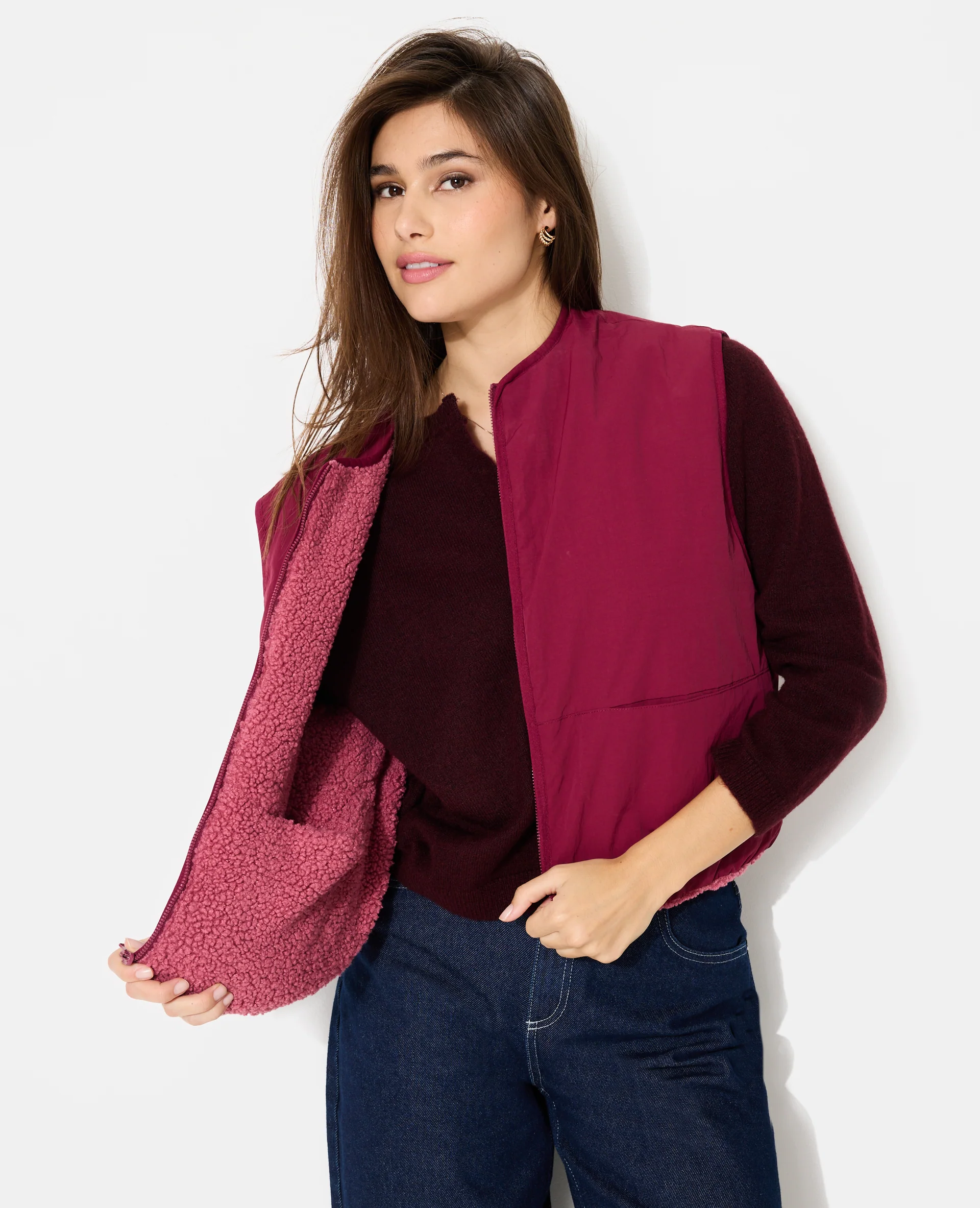 Veste sans manches réversible avec sherpa - Image 5