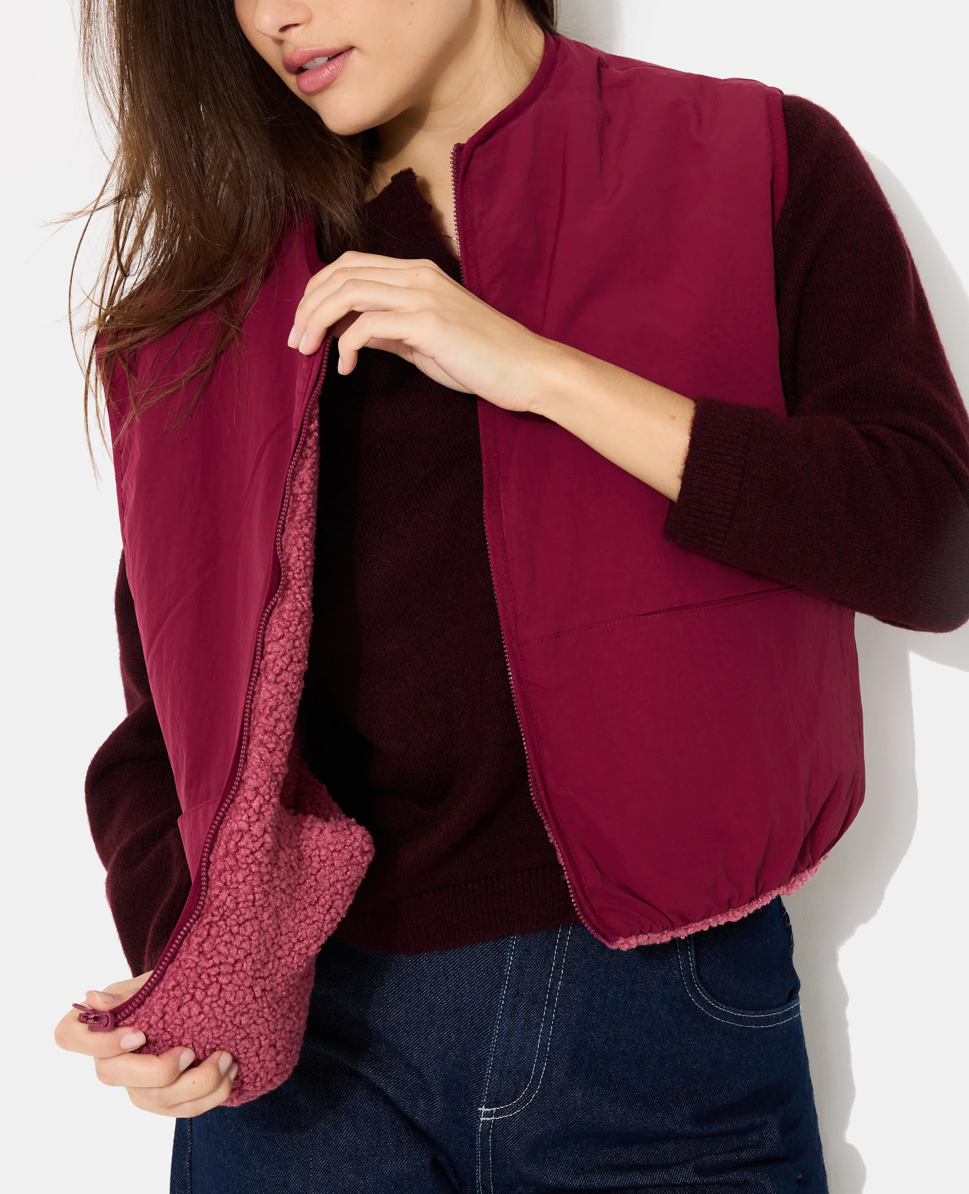 Veste sans manches réversible avec sherpa - Image 7